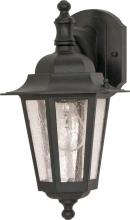 Nuvo 60/990 - Cornerstone - 1 Light 13&#34; - Wall Lantern Arm Down with Clear Seeded Glass - Textured Black