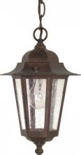 Nuvo 60/992 - Cornerstone - 1 Light 13&#34; Hanging Lantern with Clear Seeded Glass - Old Bronze Finish