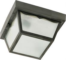 Nuvo SF77/863 - 1 Light - 8&#34; Carport Flush with Frosted Glass - Black Finish
