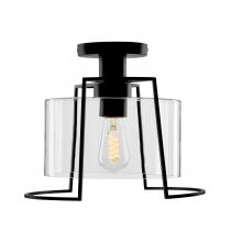 ELK Home 1242-MB-CL - Cere Outdoor 13&#39;&#39; Wide 1-Light Semi Flush Mount - Matte Black