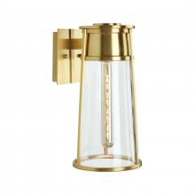 ELK Home 1245-SB-CL - Cone 17&#39;&#39; High 1-Light Outdoor Sconce - Satin Brass