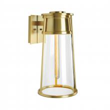 ELK Home 1246-SB-CL - Cone 12.75&#39;&#39; High 1-Light Outdoor Sconce - Satin Brass
