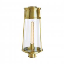 ELK Home 1247-SB-CL - Cone 19.75&#39;&#39; High 1-Light Outdoor Post Light - Satin Brass