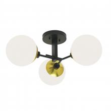 ELK Home 5675-PB-OP - Triple Play 24.5&#39;&#39; Wide 3-Light Semi Flush Mount - Polished Brass